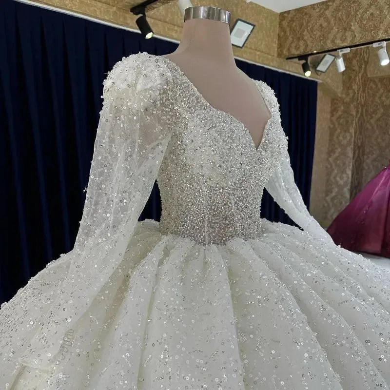 Wedding Dresses Neck Long Sleeves Vestido De Novia