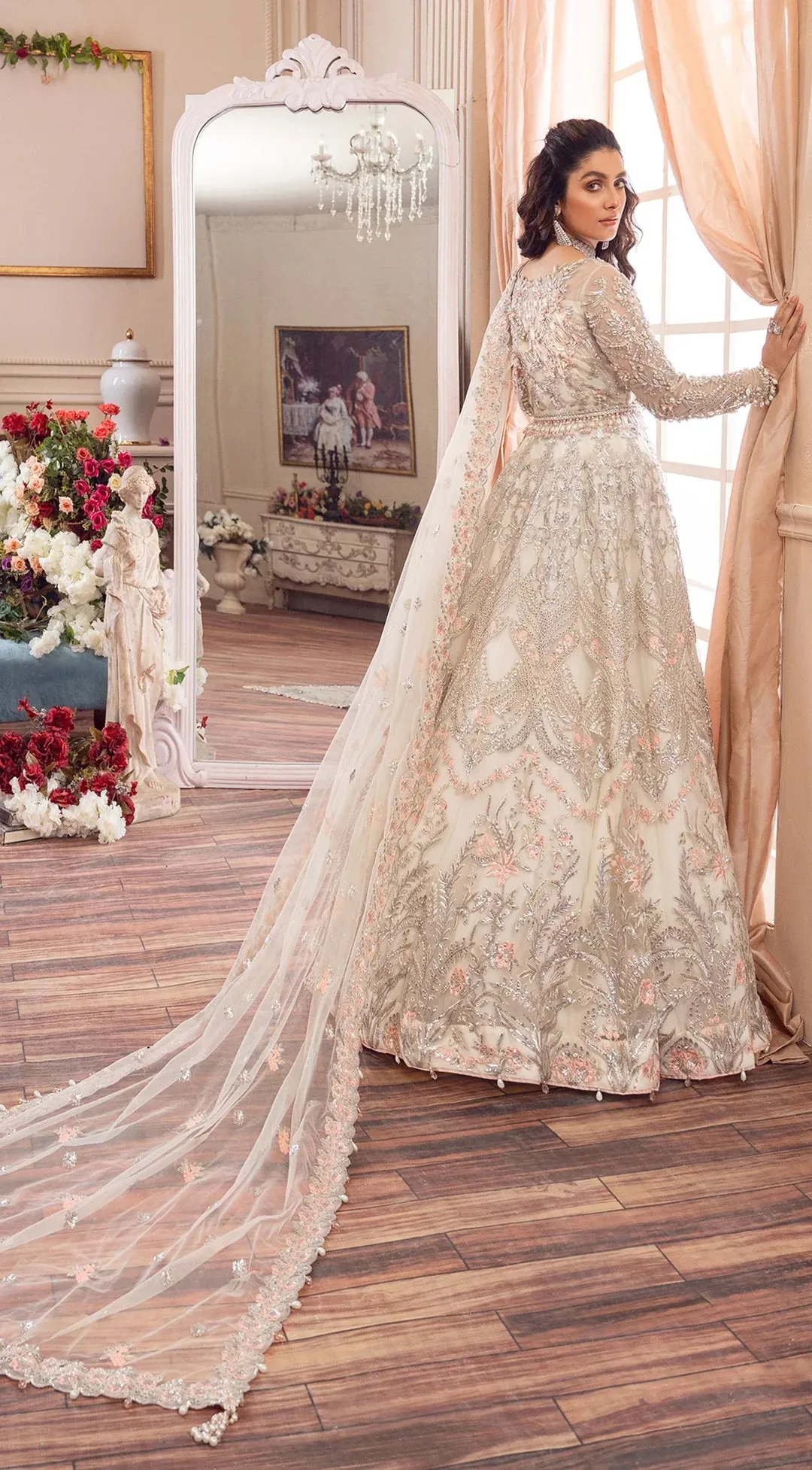 White color Party wear Anarkali available online