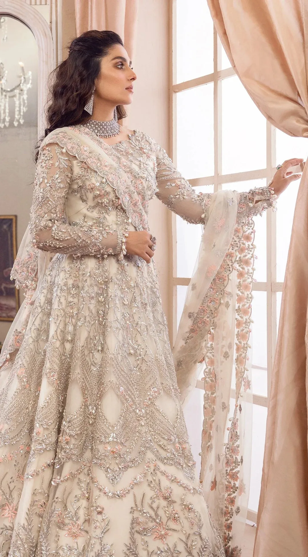 White color Party wear Anarkali available online