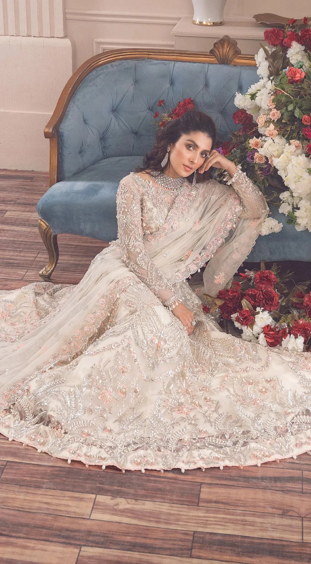 White color Party wear Anarkali available online