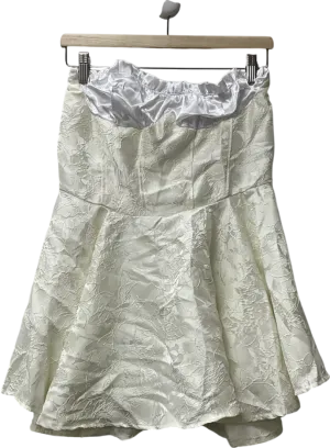 White Little Dress Lace Jacquard French Style Vacation Tube Top Dress UK S/M