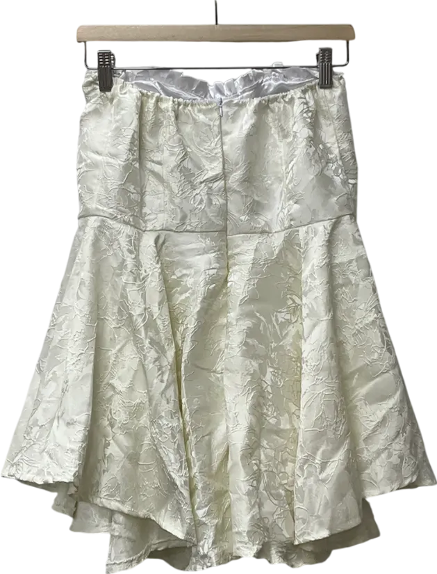 White Little Dress Lace Jacquard French Style Vacation Tube Top Dress UK S/M