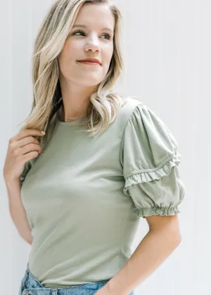 X Sage Sleeve Detail Top