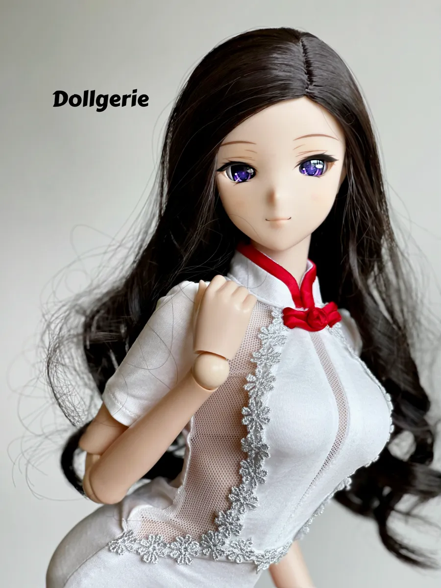 [XL] White Fishtail High Split Cheongsam for SmartDoll