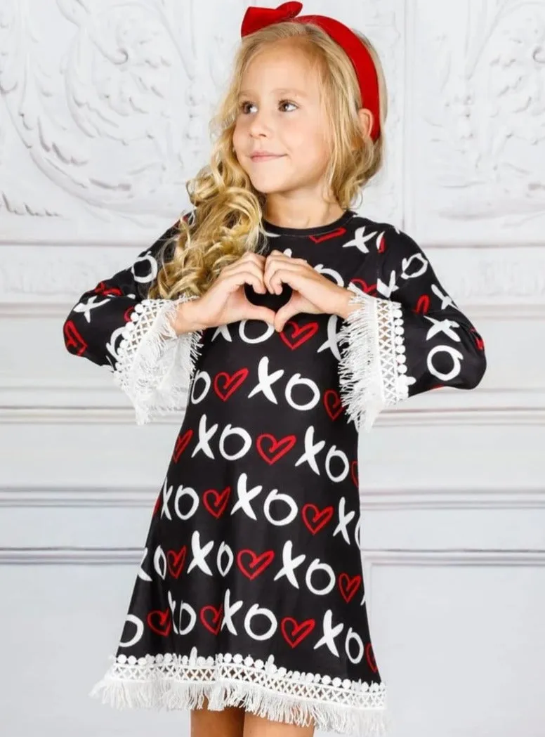 Xs and Os Crochet Trim Dress