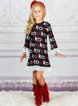 Xs and Os Crochet Trim Dress