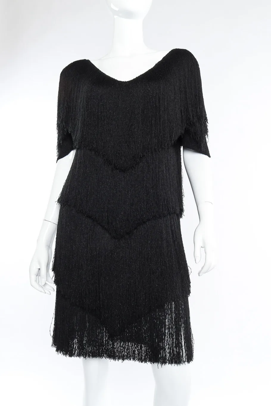 Yarn Fringe Tiered Dress