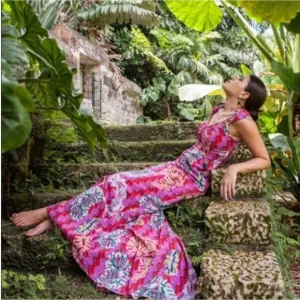 Zac Posen Safety Pin Print Maxi Dress / Gown