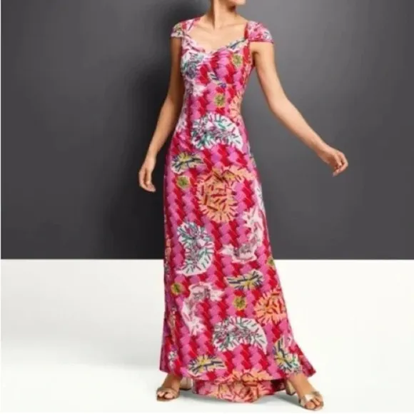 Zac Posen Safety Pin Print Maxi Dress / Gown