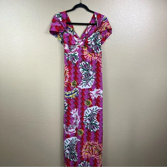 Zac Posen Safety Pin Print Maxi Dress / Gown