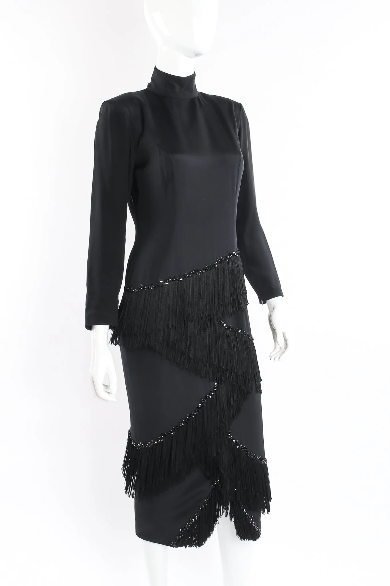 Zigzag 3-Tier Fringe Midi Dress