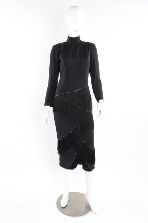Zigzag 3-Tier Fringe Midi Dress